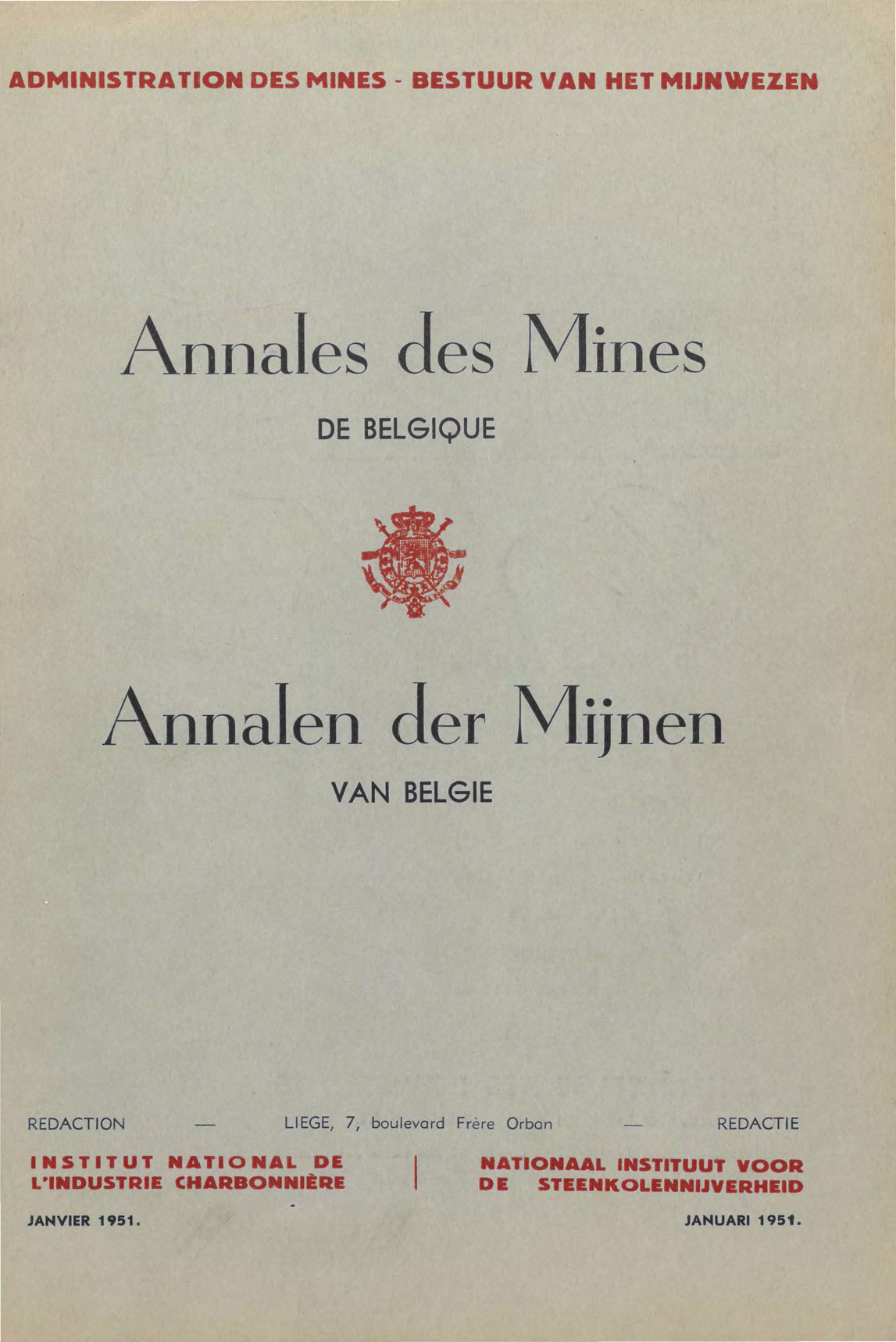 voorpagina 1951-01  Annales des Mines de Belgique.jpg