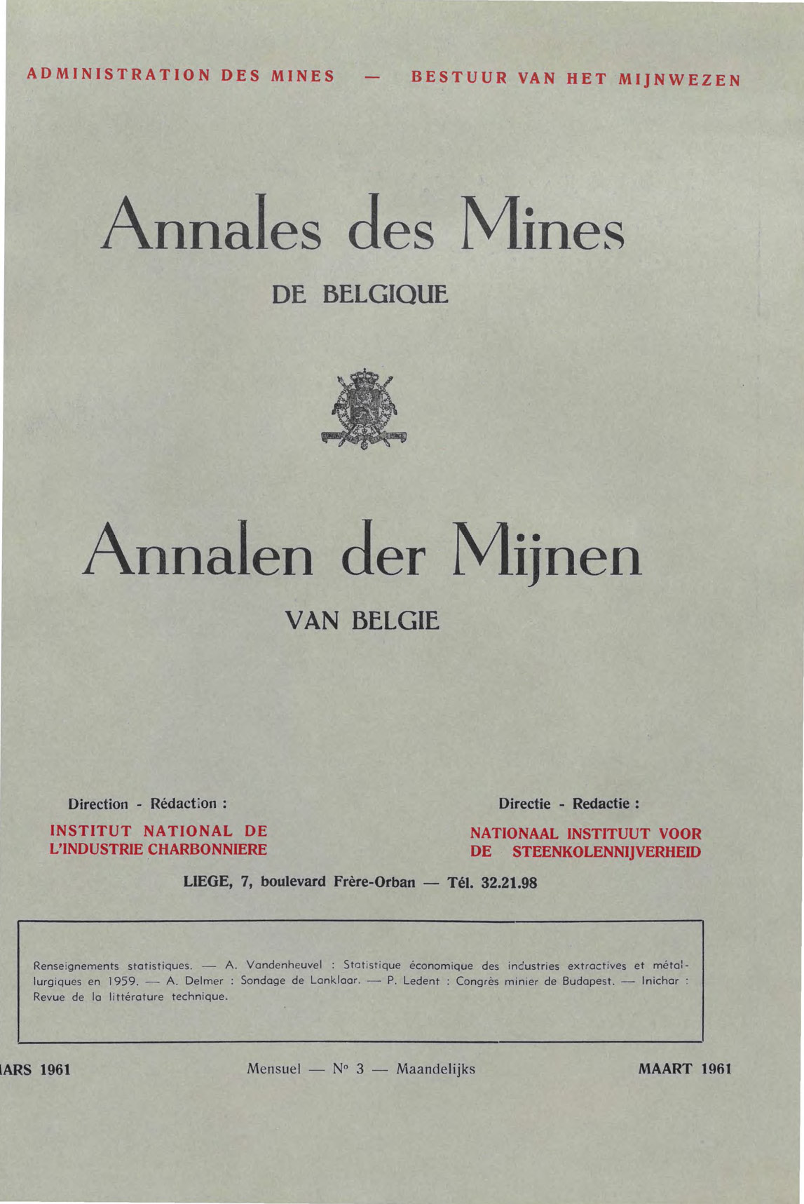 voorpagina 1961_03 Annales des Mines de Belgique.jpg