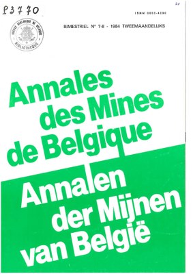 voorpagina 1984 7 8 Annales des mines de Belgique