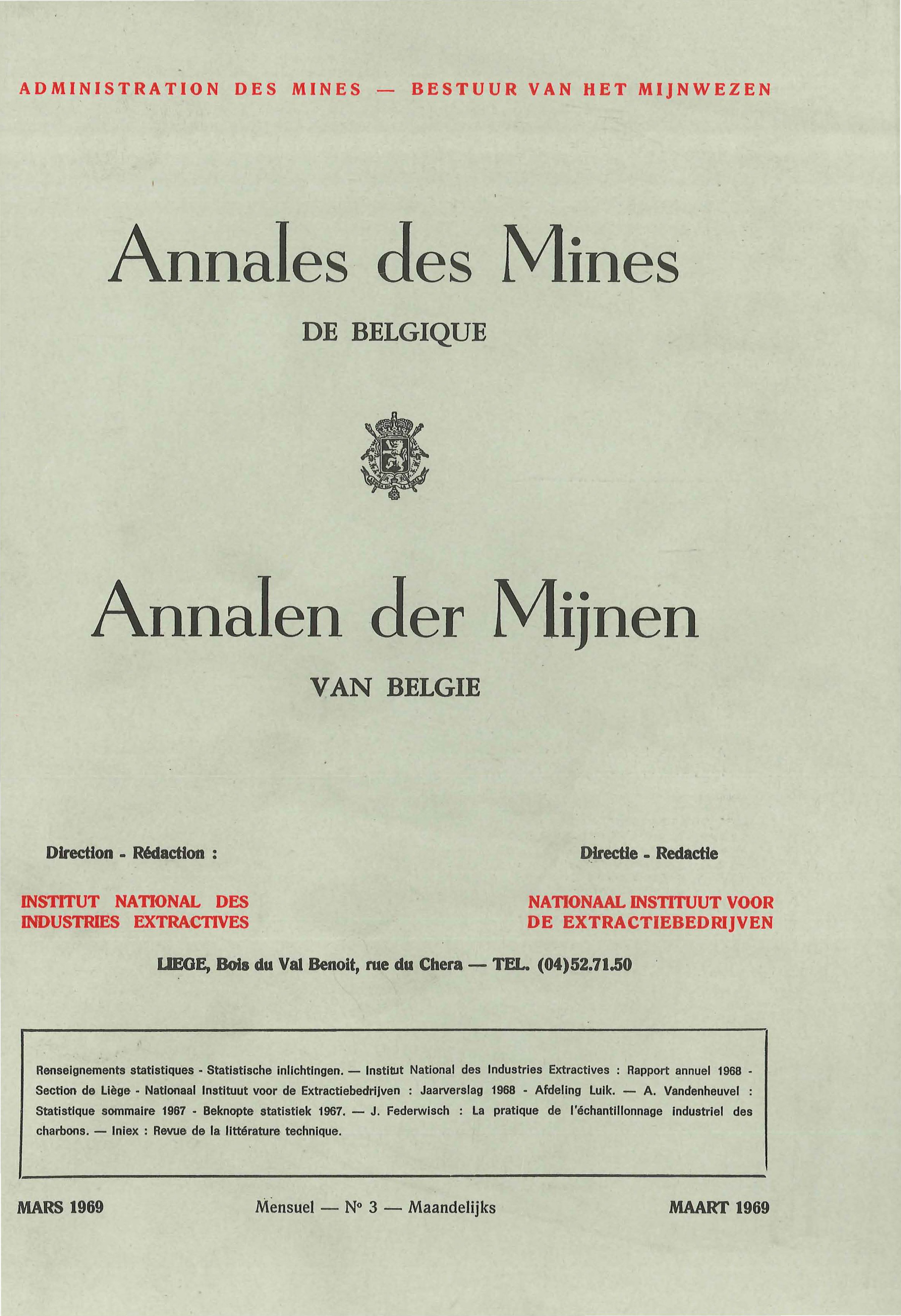 voorpagina 1969 03 Annales des mines de Belgique