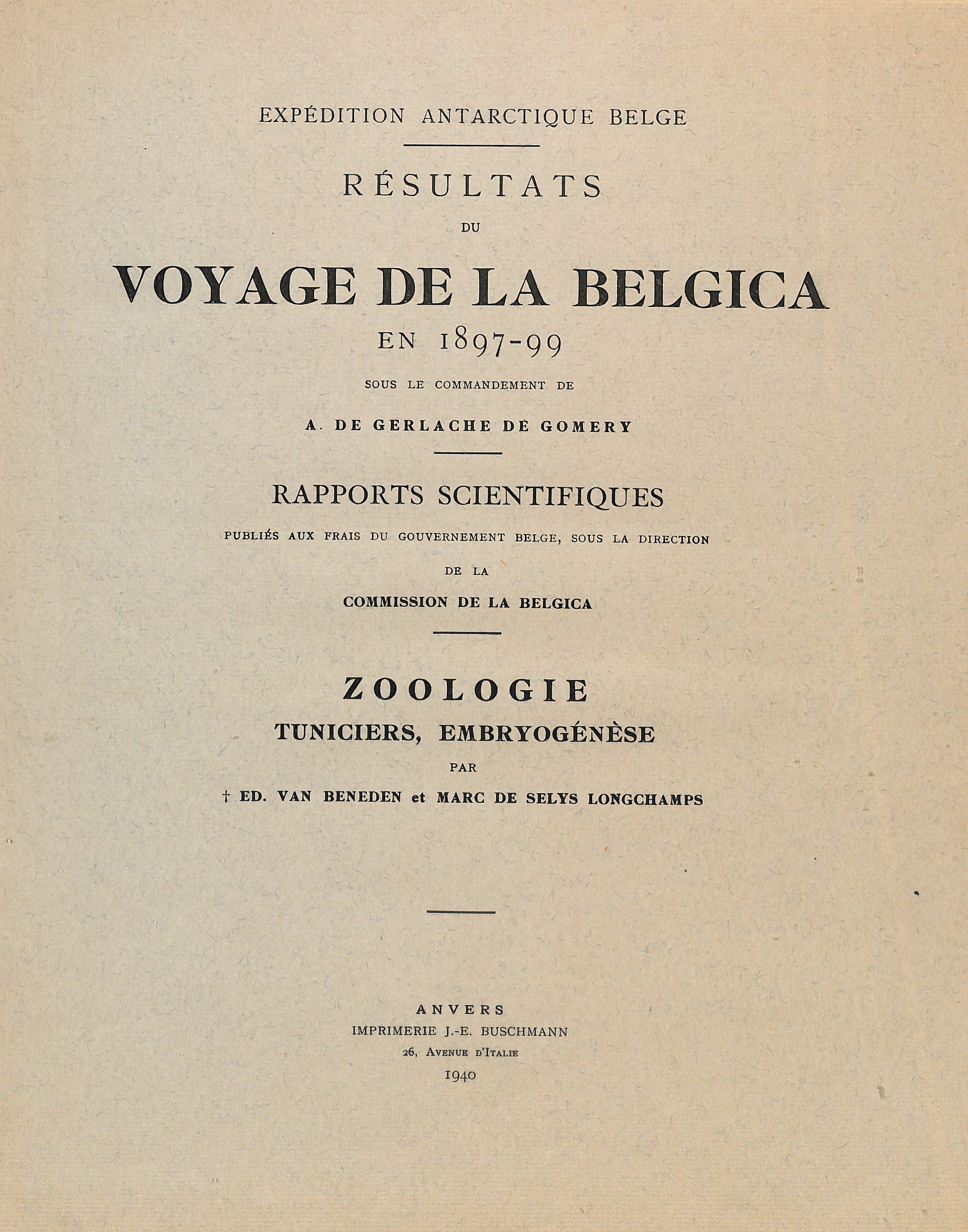 Belgica - 1940 - Ed. Van Beneden et Marc de Selys Longchamps.jpg