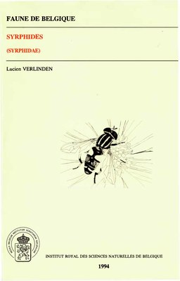 Voorpag Faune de Belgique Syrphides (Syrphidae) Lucien Verlinden 1994.jpg