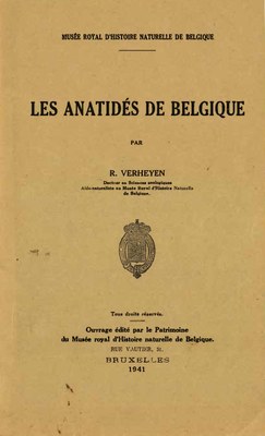 Voorpag Les Anatidés de Belgique R. Verheyen 1941.jpg