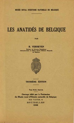 Voorpag Les Anatidés de Belgique Troisième Edition R. Verheyen 1942.jpg