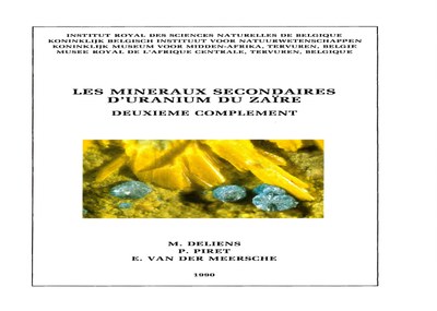 Voorpag Les Mineraux secondaires d'uranium du Zaïre Deuxieme Complement 1990.jpg