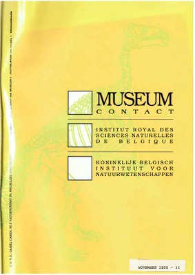 Voorpag Museum Contact Institut Royal des Sciences Naturelles de Belgique - Koniklijk Belgisch Instituut voor Natuurwetenschappen November 1995-11.jpg