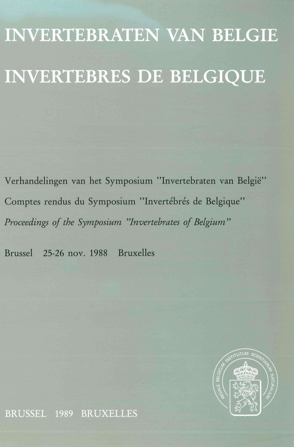 Wouters-1989-Proceedings of the Symposium Invertebrates of Belgium-cover.jpg